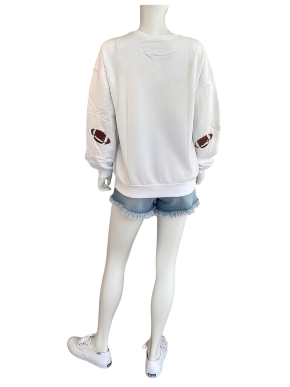 Sequin football oversized pull over sz S M L - Picture 3 of 5